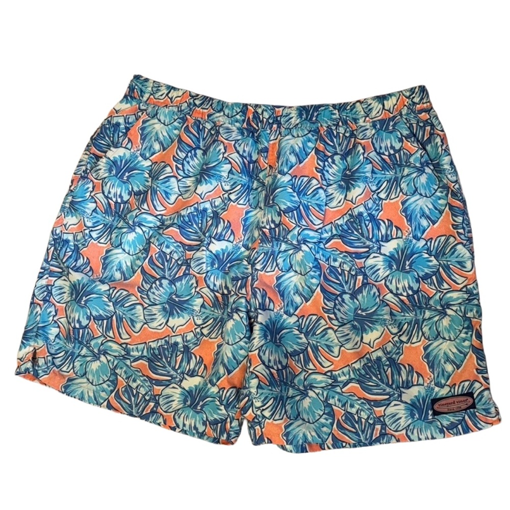 Vineyard Vines Coastal Floral Chappy Swim Trunks, XL